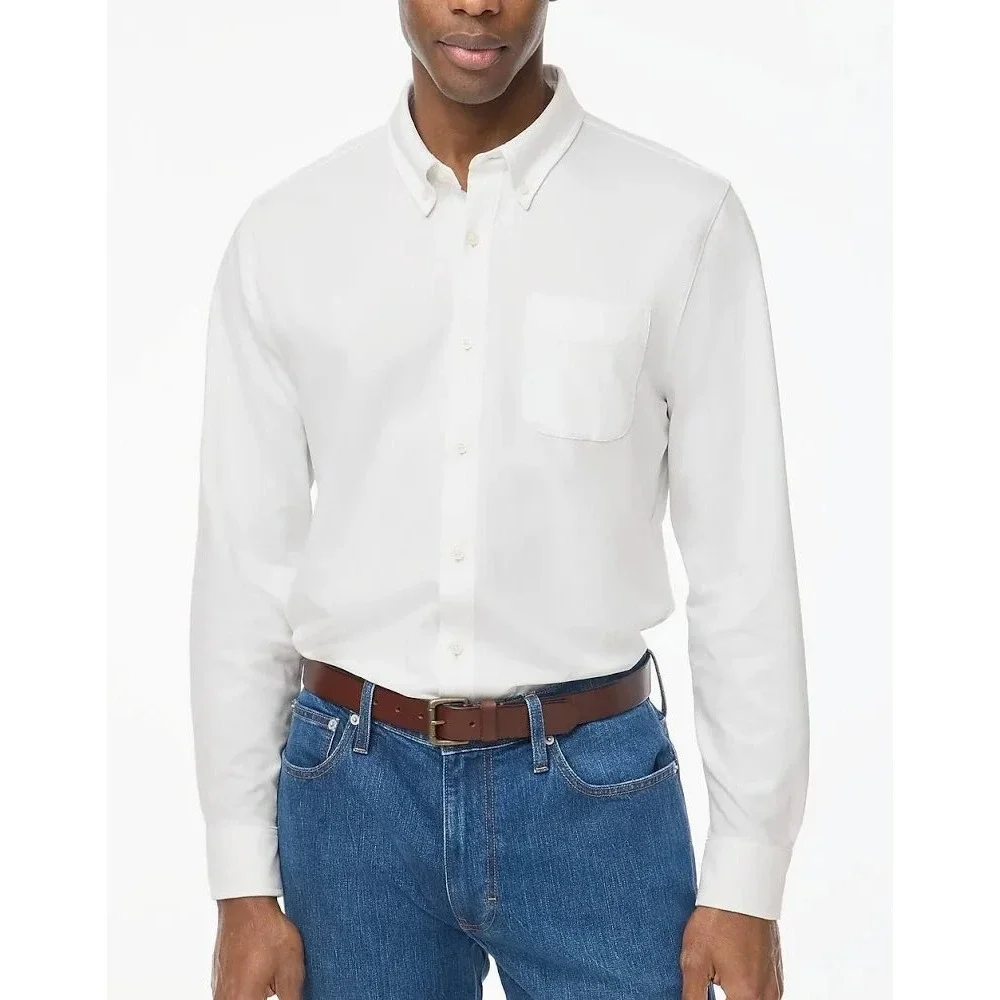 NWT‎ XXL J.Crew Men's Performance Knit Oxford Shirt White